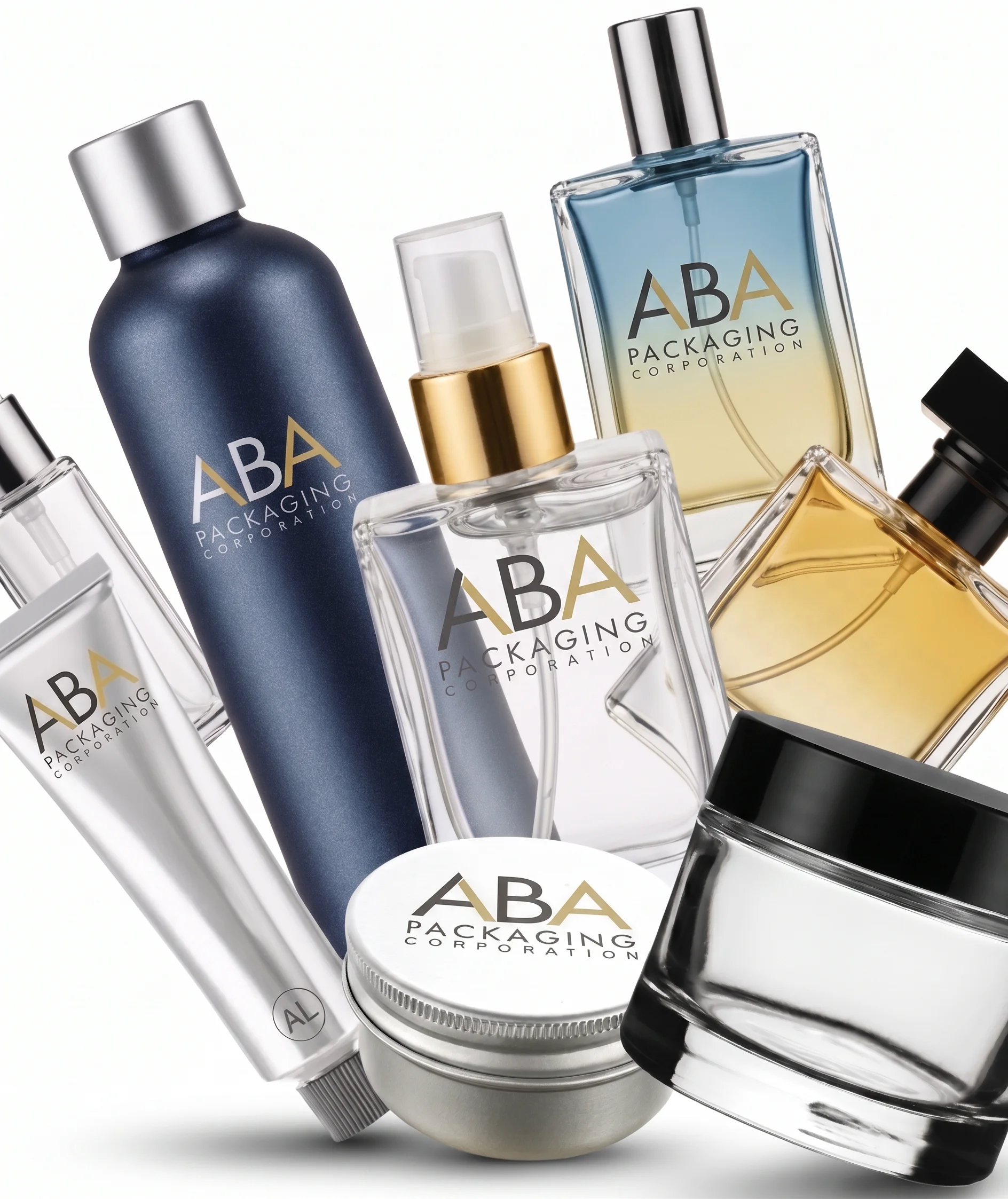 ABA Packaging bottles, jars, pumps, and fragrance packaging
