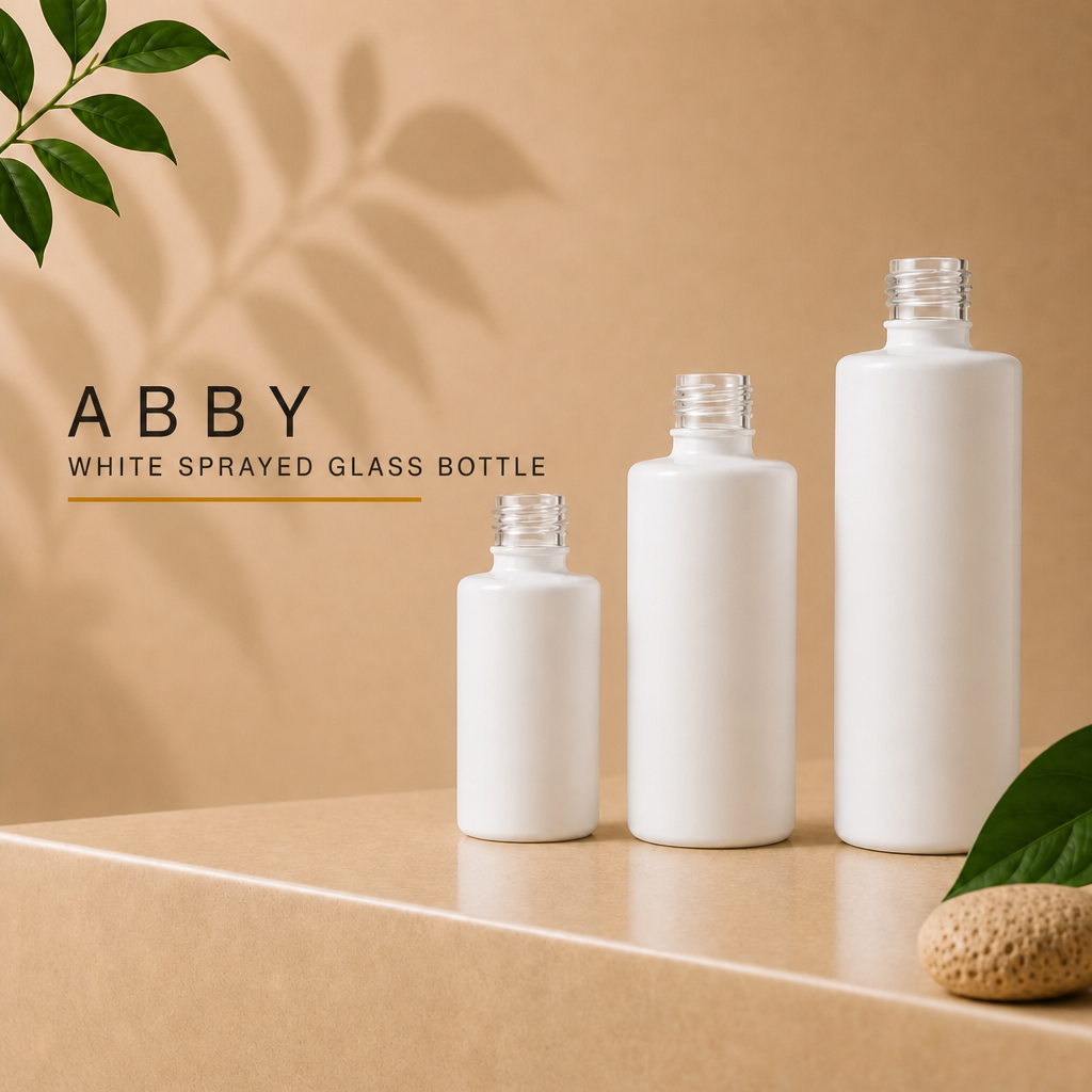 Abby Glass Bottle - White Sprayed